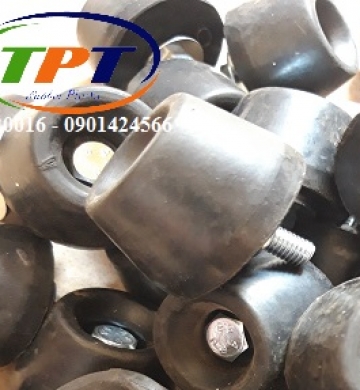 Chân đế cao su 1 đầu âm bu lông gắn máy