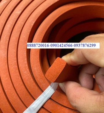 Gioang silicone xốp đỏ dạng vuông