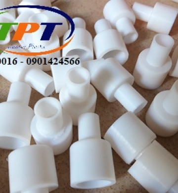 Tiện nút nhựa teflon trắng